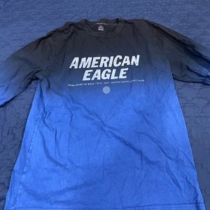 American Eagle Blue ombré long sleeve shirt